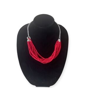 Sale‼️NWOT-Red Necklace-  Red hot Bead Necklace
